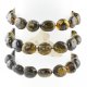 Amber cube olive beads bracelet